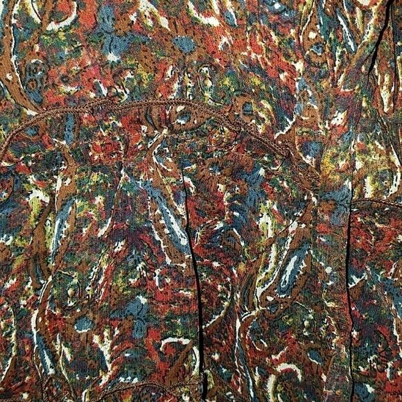 Wrangled Brown rusty color sheer top Sz M NWT. - Picture 7 of 7